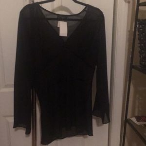 Black See Through Blouse